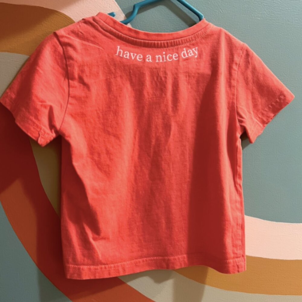 2 for $20 "have a nice day" lava lamp coral/pink kids tee (size 2T)
